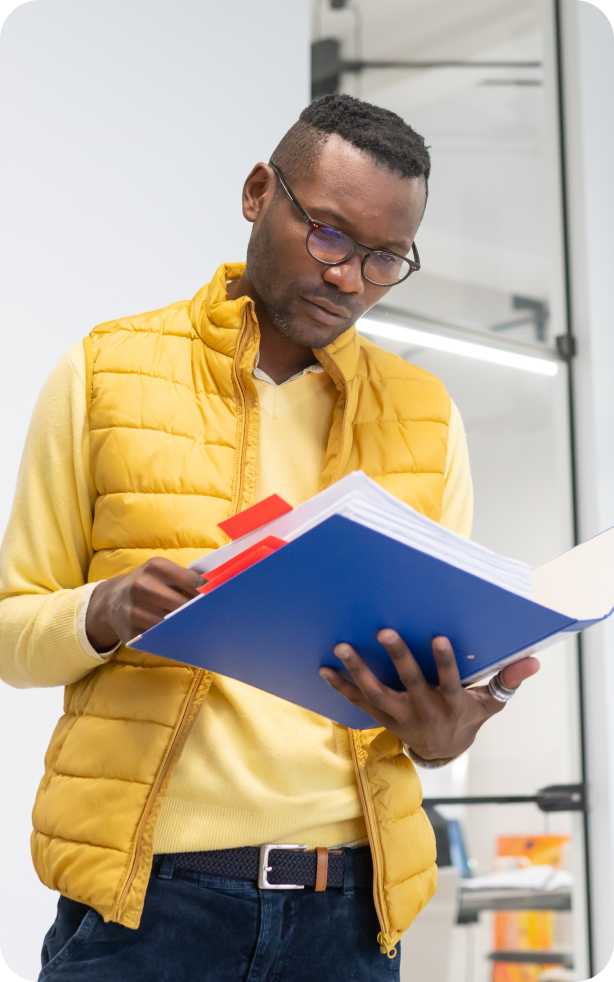 Man reviewing automation report